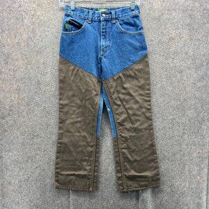 Cabela's Jeans Mens XL Blue Brown Outdoor Hunting Workwear Two Tone Canvas Denim